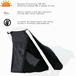 iNszkoos Sun Shade Compatible with Doona Baby Stroller & Carseat, Snap-on 360° Full Coverage Breathable Sun Protection Canopy, Anti-UV Stroller Blackout Cover Shield, Stroller Sun Cover Mosquito Net