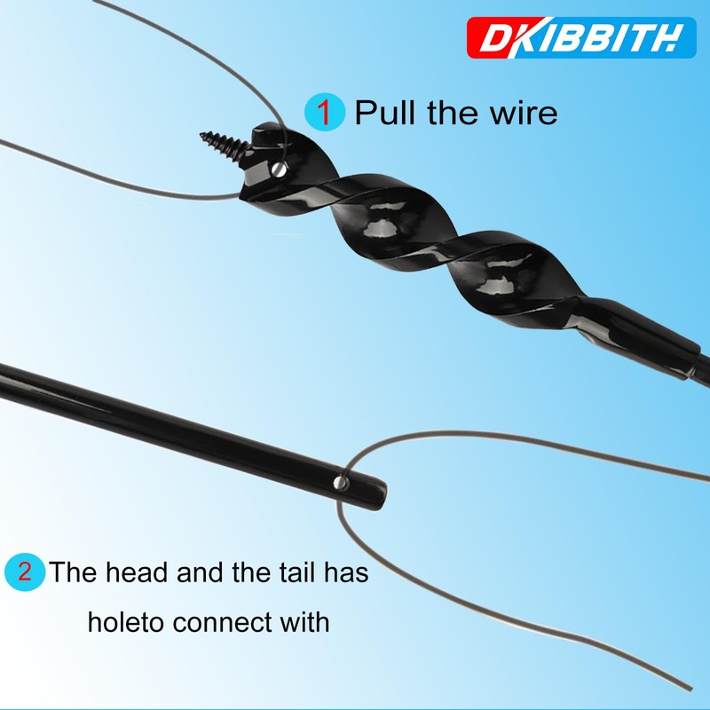 Flexible Installer Drill Bit for Pulling Wires Through Walls Ceilings