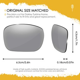 AOZAN ANSI Z87.1 Replacement Lenses for Oakley Turbine OO9263 Sunglasses, gainsboro