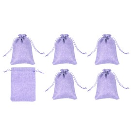 PATIKIL 7"x5" Coin Sacks Bag, 6 Pack Bank Deposit Change Transit Bags with Drawstring Bags Gift Bag, Purple