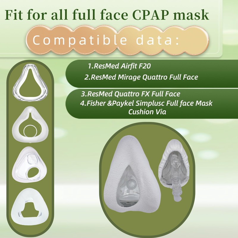 4 Pack Soft CPAP Mask Liners, One Size, Full Face