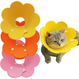 Amexo 3 Pieces Cat Protective Collar Soft Collar Cat Collar Anti Bite Collar Cat Protective Collar for Cats Puppies M