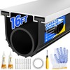 Holikme 16FT Garage Door Bottom Seal, Pre-drilled Track, Black Rubber