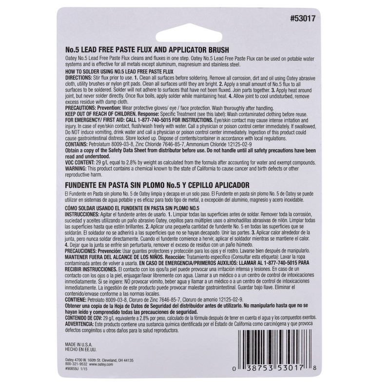 Oatey 53017 Flux with Brush, Amber