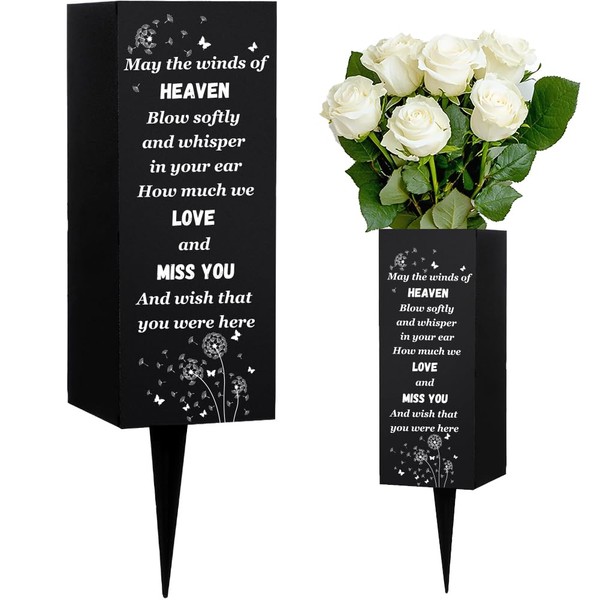 WEBEEDY Cemetery Vases Metal Cemetery Vases for Graves with Spikes