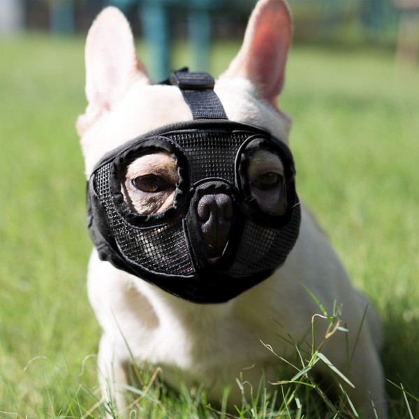 JYHY Short Snout Dog Muzzles- Adjustable Breathable Mesh Bulldog Muzzle