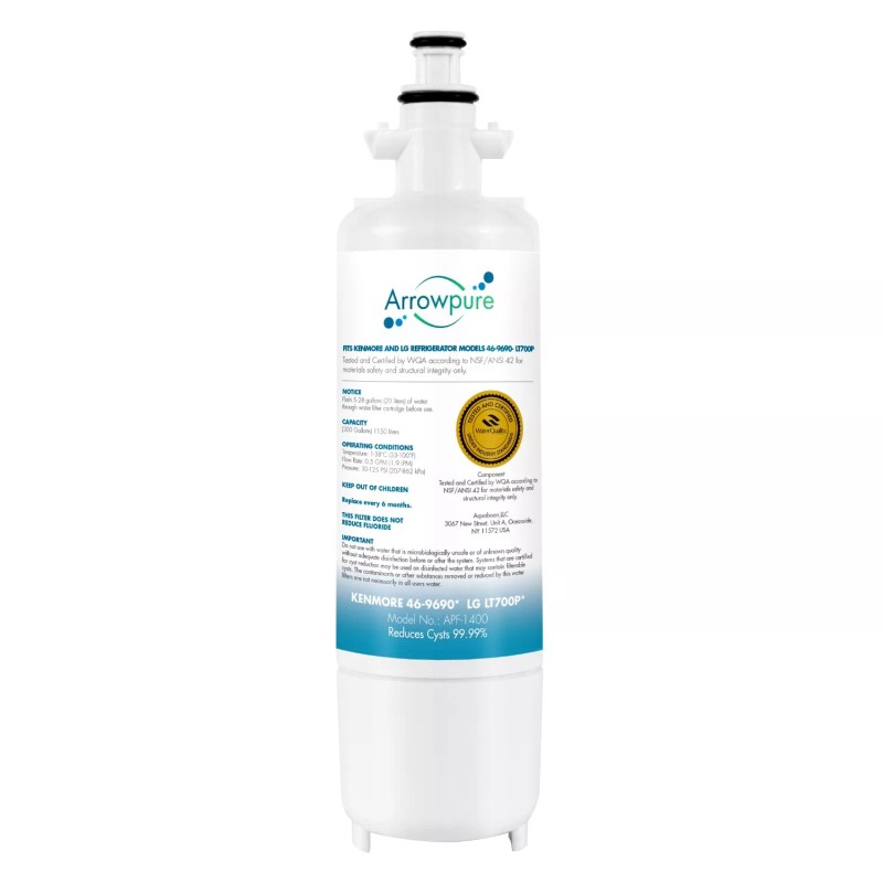 Arrowpure 1X APF1400 Compatible Refrigerator Water Filter, LG LT700P, ADQ36006101,