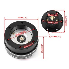 ZS Steering Wheel Hub Adapter 6 Holes Racing Simulator Game 70mm for M-OZA S-imagic M10 A/Mini European Truck (Black)