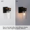 GEPOW Sconces Wall Lighting, 1-Light Black and Faux Wood Wall