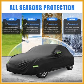 Partuto Waterproof Car Cover for Volkswagen Beetle Bug-Sedan 2-Door 1960-1980 All Weather Beetle Full Car Cover with Door Zipper for Outdoor Windproof Sun Rain Replacement