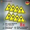 Pack of 8 Warning Stickers 6 x 5 cm Fragile