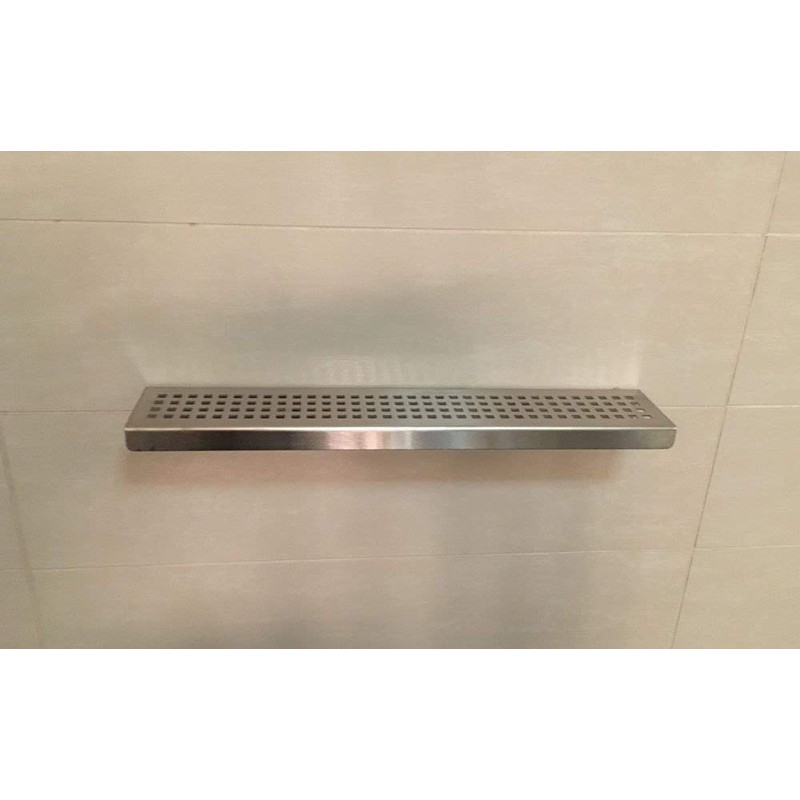 SereneDrains Stainless Steel Rectangular Bathroom Shelf Traditional Square 12” Wall