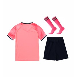 M2C Soccer Jerseys for Boys Girls Sports Shirt and Shorts Set with Socks Pink 9-10