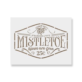 Fresh Cut Mistletoe Stencil - Reusable Stencils for Painting - Create DIY Fresh Cut Mistletoe Home Decor