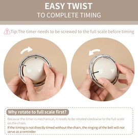 60-Minute Visual Timer for Kids and Adults – Fun Mechanical Kitchen Timer for Cooking, Classroom,Baking,Reading and Exercise,Easy-to-Use Battery-Free Time Management（1 pcs ）