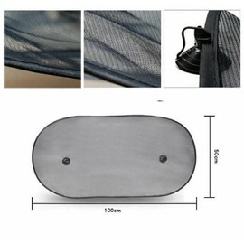 Riloer Foldable Car Rear Window Sun Protection, Universal Car Interior Sun Shade Cover, Visor Protector for Children, Pet, Baby, 50 x 100 cm, Black