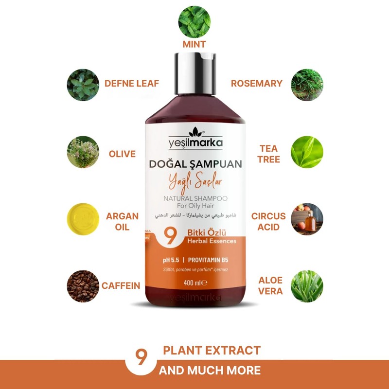 Green Natural Shampoo - for greasy hair