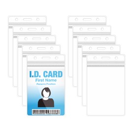 Pack of 10 Transparent Card Sleeves, Flexible and Waterproof, Vertical, Provides Optimal Protection of Your Cards and Can Be Used as ID ID Card Holder, Student ID, Business Cards (12 x 7.5 cm)