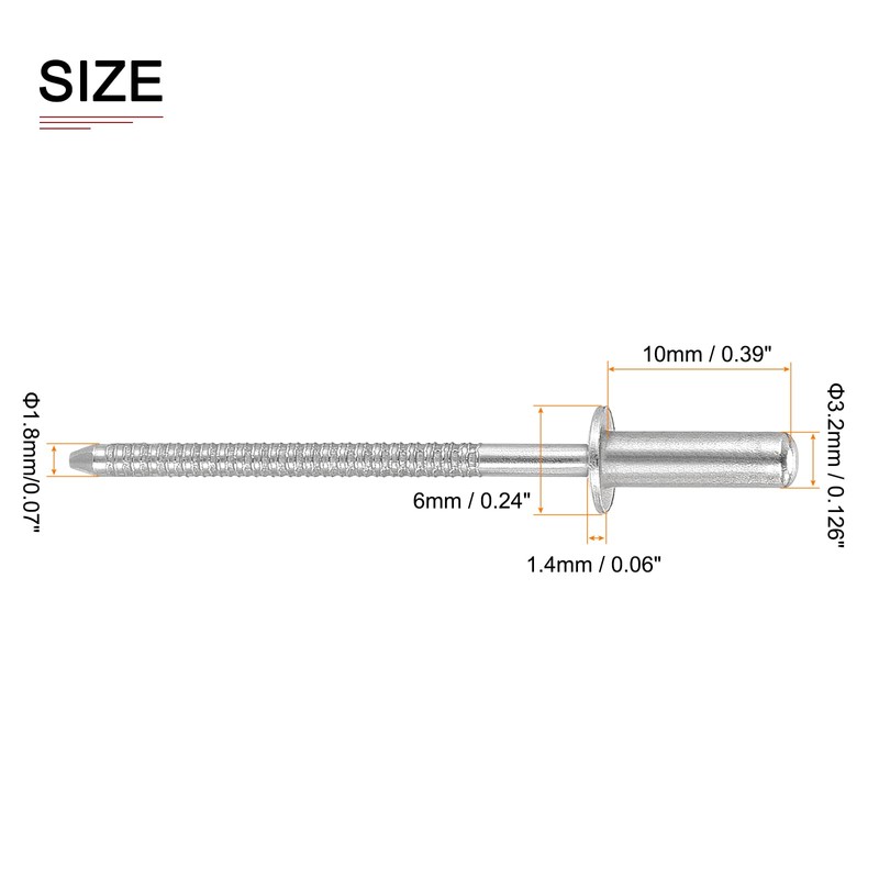 DTGN 3.2 mm x 10 mm (DxL) Blind Rivets -