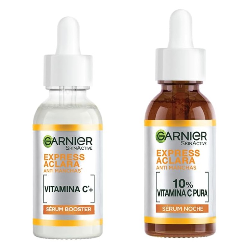 Kit Garnier Express Aclara Vitamina C Serum día Serum noche,