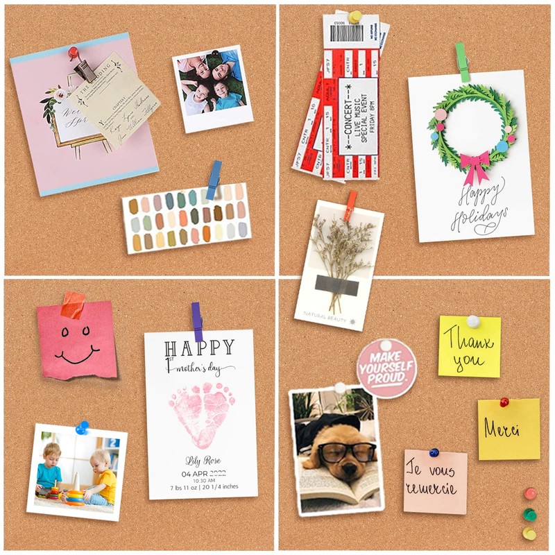 Square Cork Bulletin Board Tiles - SVOPY 8Pack Extra Thick