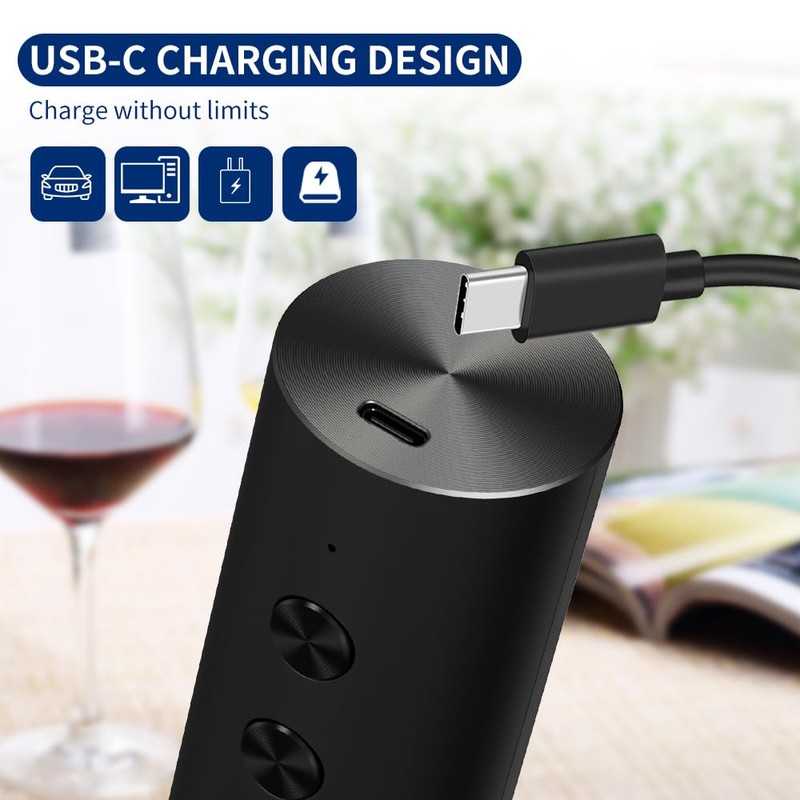 Electric Wine Opener, Rechargeable Automatic Wine Bottle Opener with Aerator