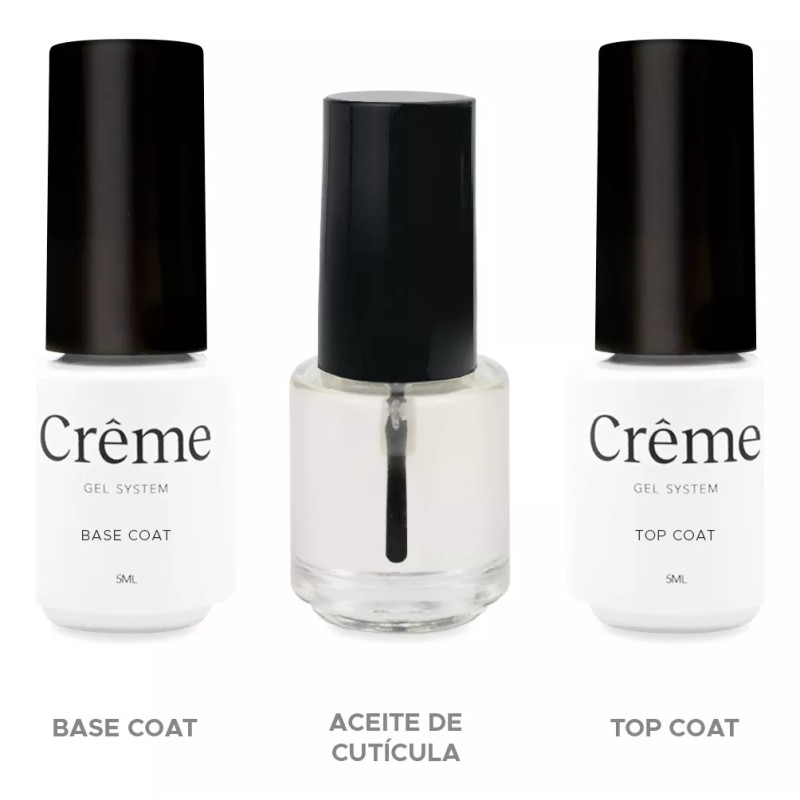 Creme Nails Kit Basico Creme 3 Esmaltes Gel 5ml Lampara