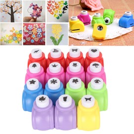 Shape Paper Punch Set, 15pcs Craft Holes Punch for Kids, Scrapbooking, Journaling, Greeting, Suitable for Children 3-13 Years Old, ABS, Alloy, 3.3 X 2.5 X 3.2cm