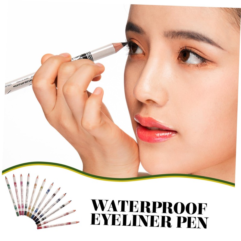 FOMIYES 36 Pcs 12 Eyeliner Set Waterproof Eye Liner Pencil