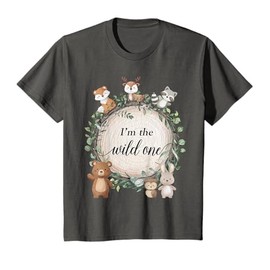 I'm The Wild One Woodland Forest Animals 1st Birthday Baby T-Shirt