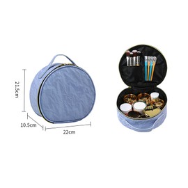 Small Makeup Bag Organizer in Large Capacity Cosmetic Bags for Women with Waterproof, Portable Pouch Toiletry for Make Up Travel Bag Essentials-Blue