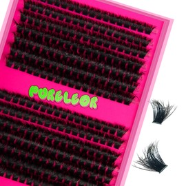 PURELEOR Lash Clusters 80D 10-16mm Mixed Individual Lashes Cluster DIY Eyelash Extensions at Home Soft and Fluffy(D Curl)