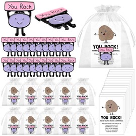 30 Sets Employee Appreciation Gifts Include You Rock Badge Lapel Pin Inspirational Cards and Organza Bags Employee of the Month Thank You Gifts for Coworker Staff Teacher Team Volunteers