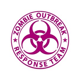 Zombie Outbreak Response Team Sticker Vinyl Decal Notebook Car Window Laptop 5" x 5" (Hot Pink)