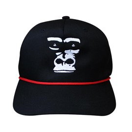 San Diego Zoo Gorilla Shadow Mid Crown Baseball Cap, Black Poly-Cotton Hat, Embroidered Silver Gorilla Face Design, Men's/Unisex Adjustable Snap-Back