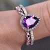 XIALV Gorgeous Purple Cubic Zirconia Bridal Prom Engagement Pear Shaped