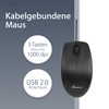 MediaRange kabelgebundene 3-Tasten Maus mit optischem Sensor, geräuscharm, schwarz