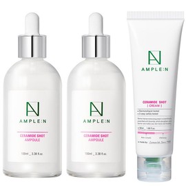 Koreana Ampoule N Ceramide Shot Ampoule Large Capacity 100ml x 2 + Ceramide Shot Cream 50ml, 1 set / 코리아나 앰플엔 세라마이드샷 앰플 대용량 100ml 2개 + 세라마이드샷 크림 50ml, 1세트