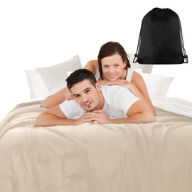 Waterproof Blanket for Bed Intimacy, King (90"x80"), 3 Layer Lightweight and Stain Proof Love Blanket for Adults, Couples, & Dogs, Pee Proof Couch Cover with Waterproof Bag, Machine Washable (Beige)