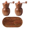 2 Pcs Wooden Salt and Pepper Grinder Set - Manual