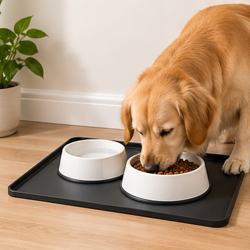 Waterproof Silicone Mat for Pet Feeding & Under-Sink Protection –
