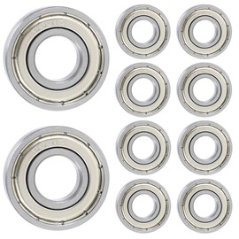 6001 ZZ Ball Bearings 12 mm x 28 mm x 8 mm, Pack of 10, Double Protected Deep Groove Ball Bearings for DIY, Lathes, Motors, 3D Printers, Milling Machines, Various Mechanical Devices, etc.
