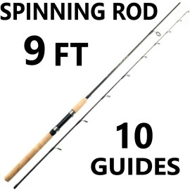 PECHE Fishing Spinning Rod Carbon Fiber Portable Medium Fast Lightweight 6f 7f 8f 9f - 9FT