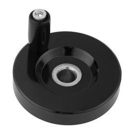 Fafeicy Hand Wheel with Rotating Handle, Milling Machine with Black Lathe, Rear Shaft Wheel with Rotating Handle, for Industrial Machine Tools (10 x 63 mm)