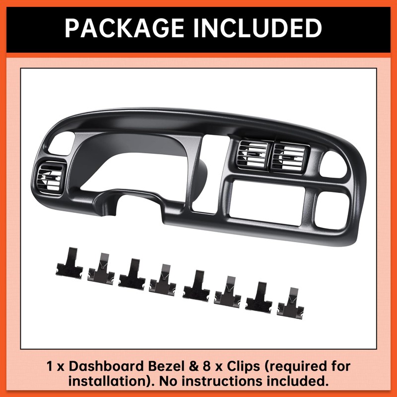 ECOTRIC Dash Board Cluster Bezel Cover Compatible with 1998-2002 Dodge