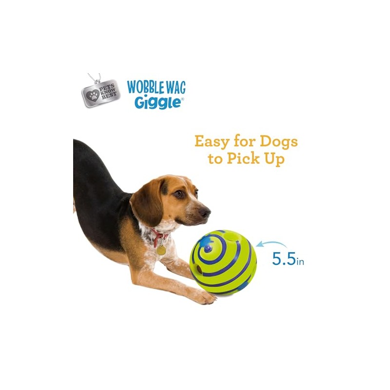 Wobble Wag Giggle Pelota, Juguete Interactivo para Perros, Divertidos Sonidos