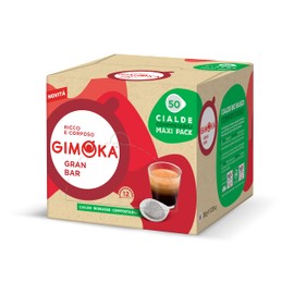 Gimoka Ese Pods Espresso Grand Bar Intenso - 50 Cialde Single Served Espresso Paper Coffee Capsule - Italian Coffee Cialda Ese