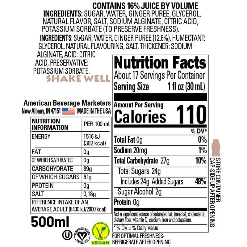 Ginger Reàl Infused Exotics, Ginger Infused Syrup, 16.9 FL OZ