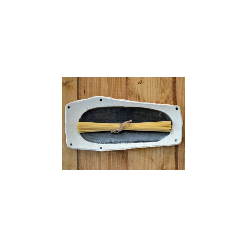 (Outlet Included) 和食 Charger Japanese Black Deformation Length Dishes