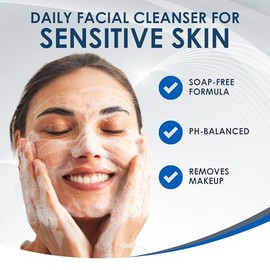 Vanicream Limpiador facial suave con dispensador de bomba, 8 onzas líquidas, formulado sin irritantes comunes para personas con piel sensible